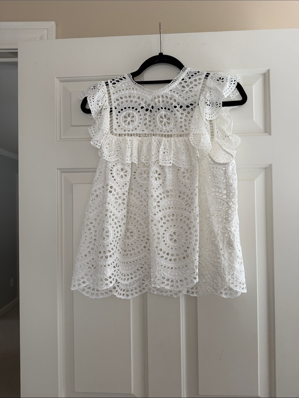 Zimmermann white eyelet blouse size 1